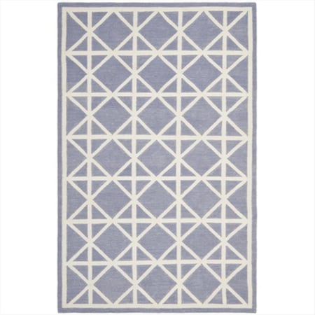 Safavieh 5 Ft. X 8 Ft. Medium Rectangle Contemporary Dhurries- Purple And Ivory- Flatweave Rug DHU558B-5